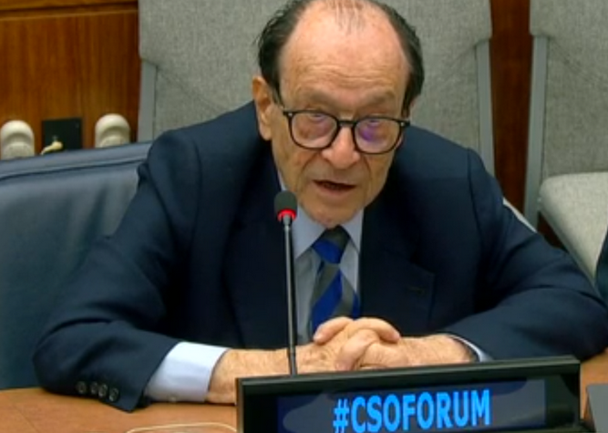 Former WFEO President Jorge Spitalnik intervening at Civil Society Organization Forum